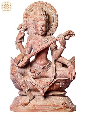 12" Goddess Of Knowledge Saraswati Playing Sitar