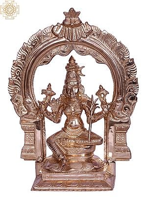 10" Hindu Goddess Rajarajeshwari Bronze Statue with Arch