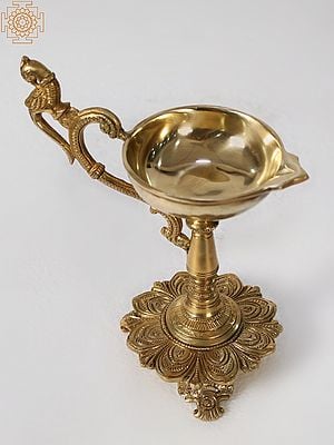 8" Brass Handheld Diya (Lamp)