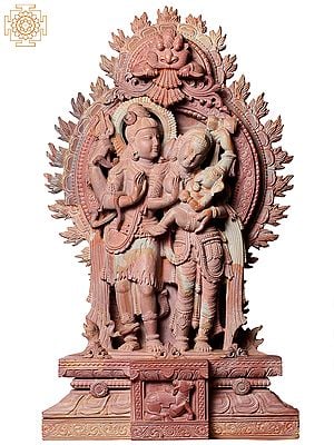15" Hindu Deities Shiva Parvati With Bala Ganesha