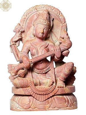 10" Goddess Of Wisdom Saraswati Playing Sitar