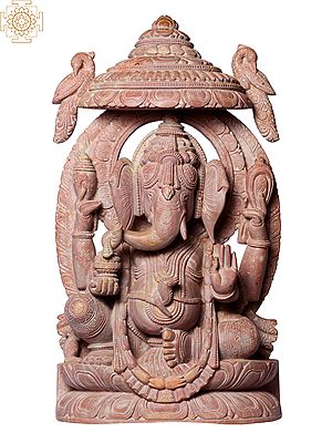 Hindu God Ganesha (Vinayaka) Sitting On Throne