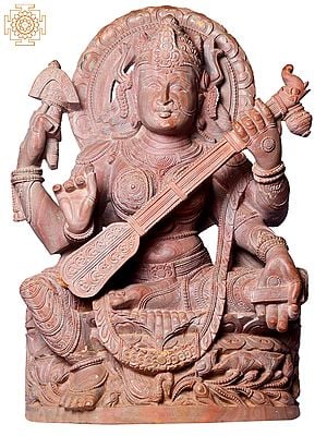 18" Hindu Goddess Of Knowledge Saraswati