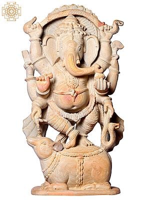 18" Hindu God Ganesha On Mushak