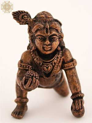 2" Copper Small Bal Krishna Statue
