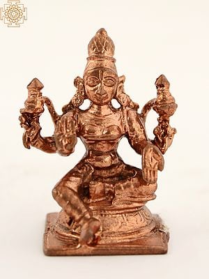 2" Copper Small Hindu Goddess Lakshmi Idol