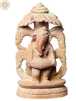 4" Small Standing Lord Ganesha Playing Dholak