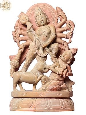 8" Goddess Durga Killing Mahishasura