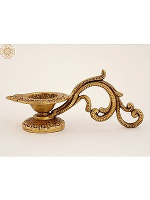 3" Hindu Pooja Lamp With Handle | Brass
