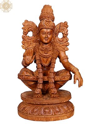 13" Lord Ayappa Swamy Sitting On Pedestal