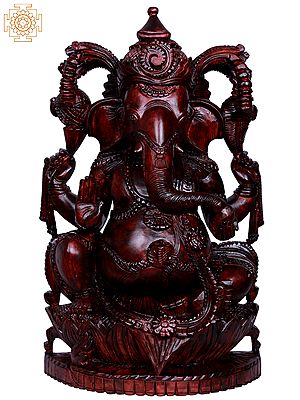 15" Lord Ganesha Sitting On Lotus