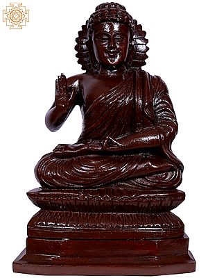 10" Gautam Buddha Seated On Pedestal