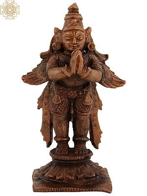 4" Small Hindu Holy Bird Garuda Copper Statue