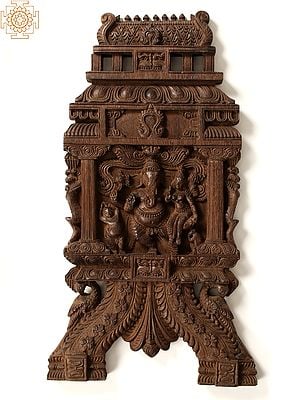 22" Wooden Siddhi Ganesha | Kavadi Wall Panel