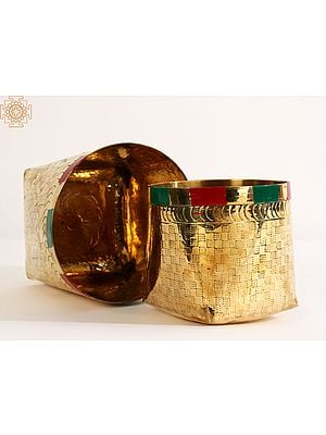 Traditional South Indian Brass Basket for Temple (Set)