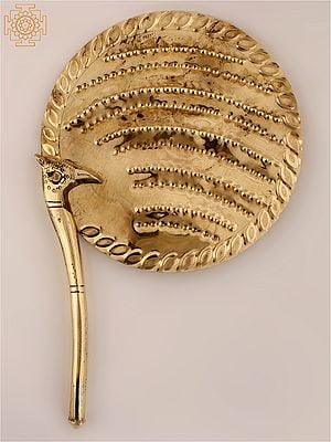 Hindu Shodasa Upachara Hand Fan in Brass