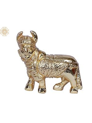 2" Small Goddess Kamadhenu Gold Plated Brass Idol