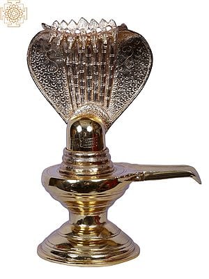 Siva Lingam With Sharp | Brass | Oval Base | Gold Plated