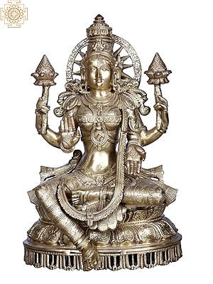 Goddess Lakshmi With Lotus | Brass
