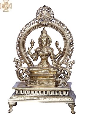 Goddess Lakshmi Seated On Chowki | Brass