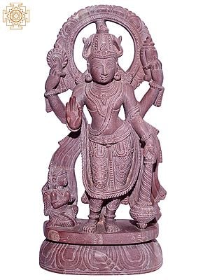 God Narayana | Pink Stone Statue
