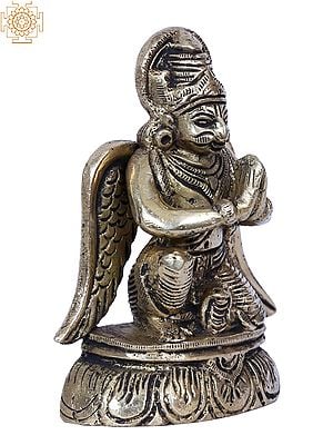 4'' Small Garuda Humble Kneeling Posture Brass Statue