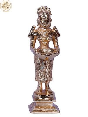 5'' Paavai Vilakku (Deepa Lakshmi) | Gold-Plated Brass