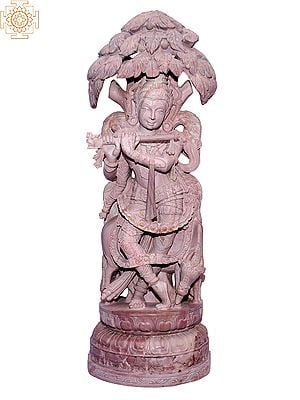 30" Lord Krishna Standing With Flute