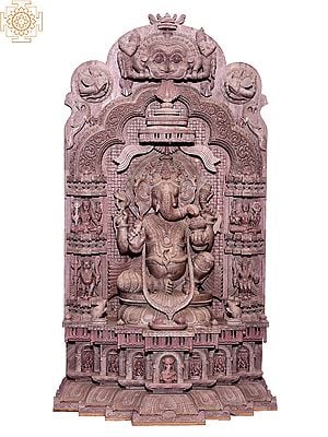 26" Superfine Lord Ganpati Seated on Pedestal