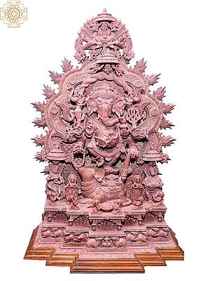 38" Superfine Lord Ganesha Dancing on His Rat