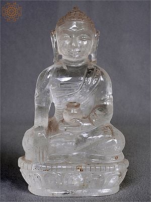 6" Crystal Lord Buddha Statue | Gemstone Buddha Idol