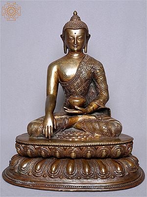 12" Shakyamuni Buddha Copper Figurine from Nepal