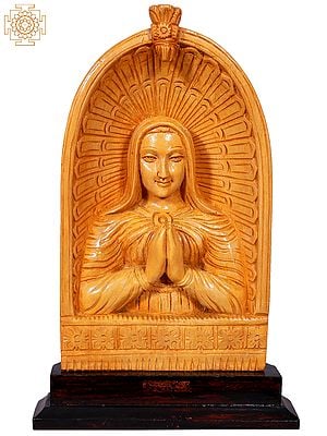 12" Mother Mary Bust | Wooden Statue