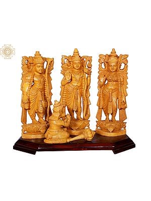 16" Wooden Shri Ram Darbar