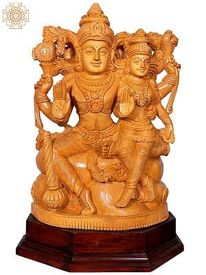18" Wooden Lakshmi Narayan