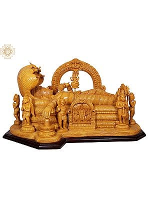 33" Large Wooden Shri Padmanabha Swamy