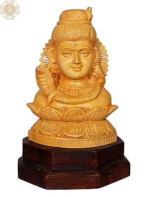 6" Wooden Lord Shiva Head