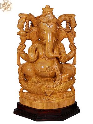 18'' Vinayaka Shri Ganesha | Wooden Statue