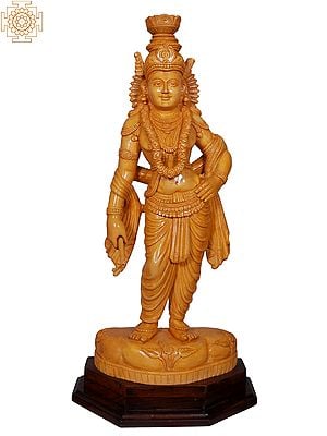 27'' Shri Krishna Standing With Murli | Wooden Statue