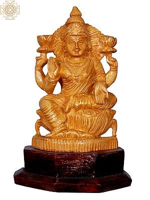 Lakshmi Seated | Wooden Statue