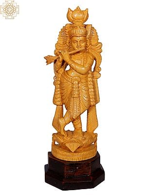 Lord Krishna Play Flute| Wooden Statue