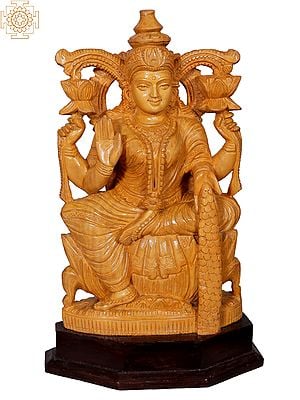 Goddess Dhana Lakshmi | Wooden Statue
