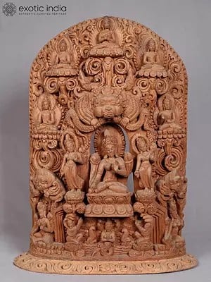21'' Buddhist Deity Tara With Buddha In Various Mudras | Nepalese Handicrafts