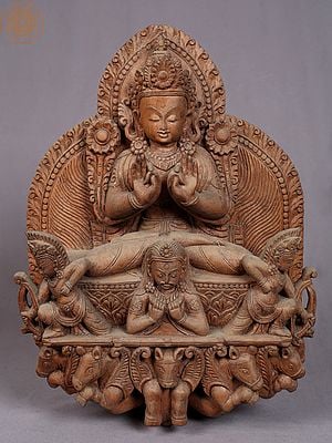 14'' Hindu God Surya in Meditation | Nepalese Handicrafts