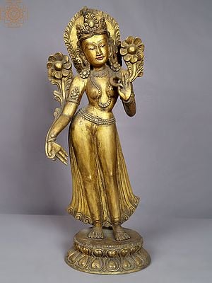 21" Standing Goddess Tara From Nepal