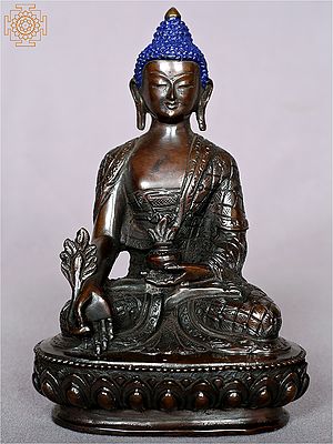 6" Tibetan Buddhist Deity Medicine Buddha From Nepal