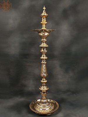 54" Annam Lamp (Peacock Lamp) In Brass | Handmade | Made In India