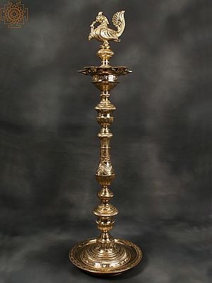 51" Annam Lamp (Peacock Lamp) In Brass | Handmade | Made In India