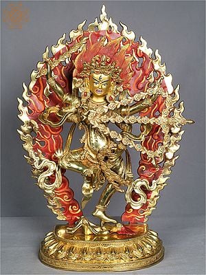 21'' Goddess Kurukulla Crushing Asura Rahu | Nepalese Handicrafts