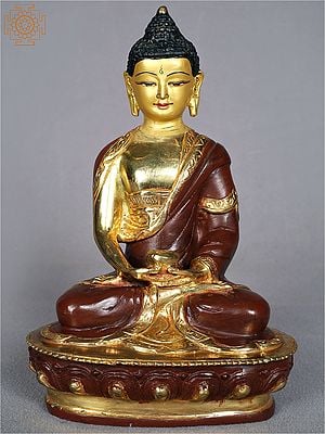 8'' Buddhist Deity Bhaisajyaguru Seated | Nepalese Handicrafts